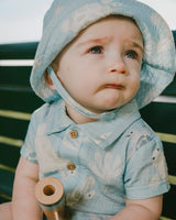 Muslin Romper Blue Turtle Print-2