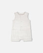 Cotton Striped Romper White And Grey Stripes-0