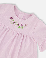 Jersey Tunic And Cotton Capri Set Lavender And Green Printed Flowers-3