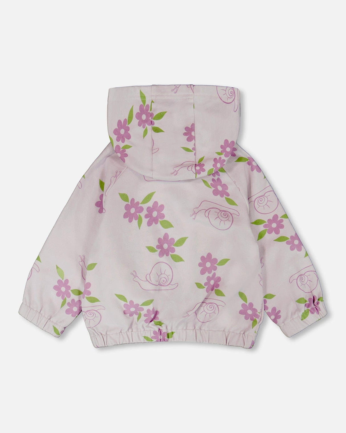 French Terry Hooded Cardigan Lilac Snails Print-3