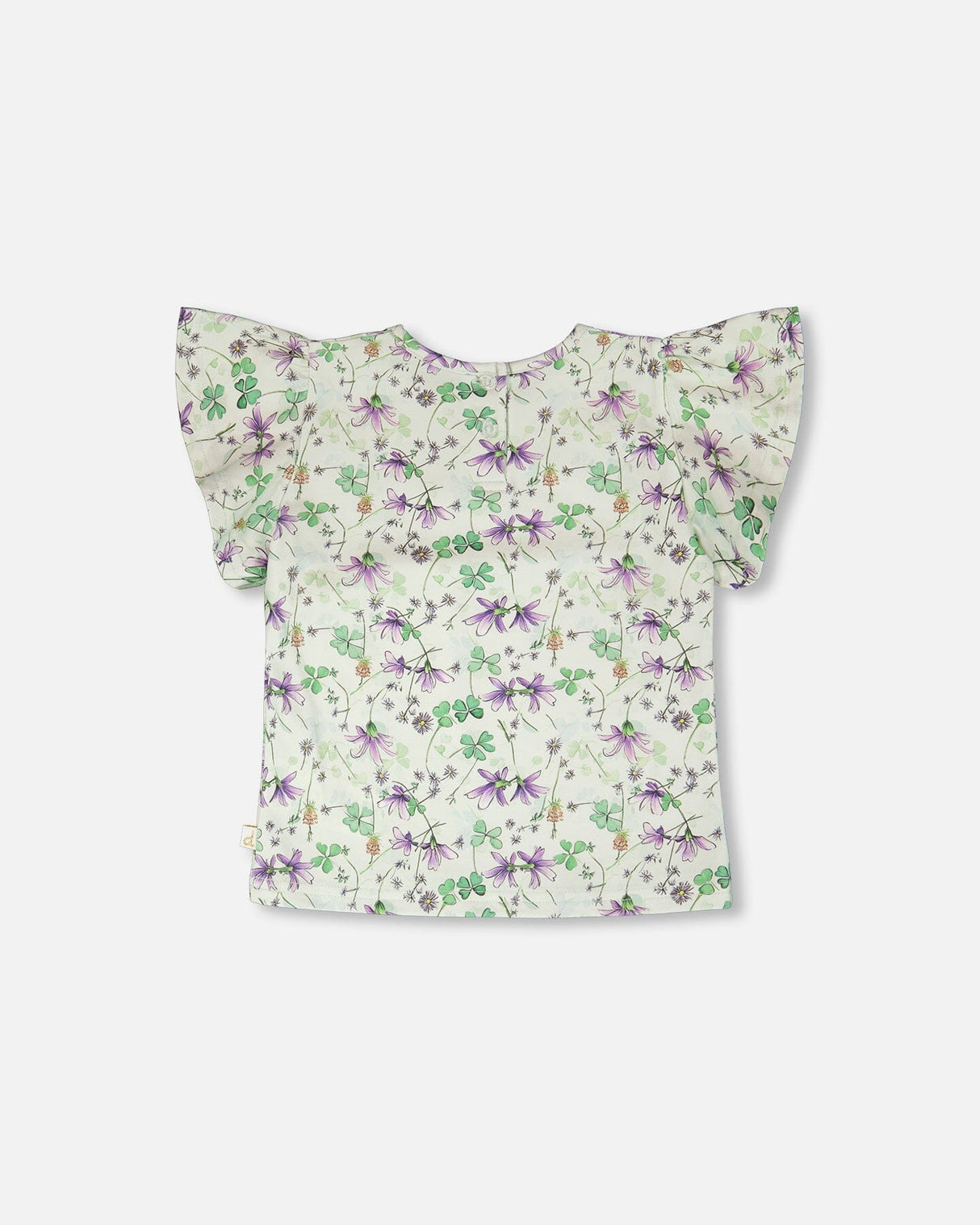 Jersey T-Shirt Green Printed Flowers-2