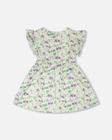 Jersey Dress Green Printed Flowers-2