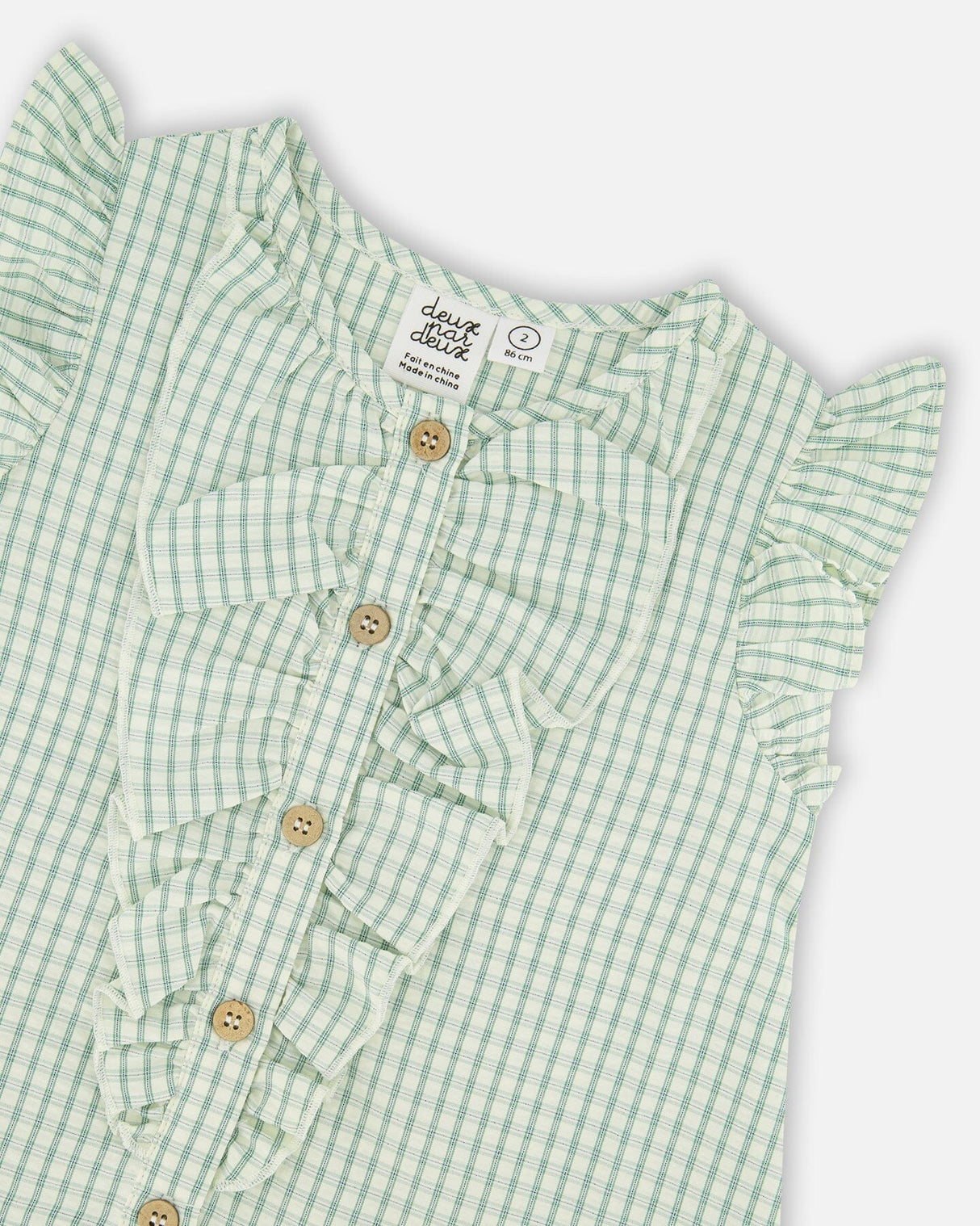 Plaid Poplin Dress Green-2