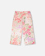 French Terry Pants Pink Printed Flowers-0