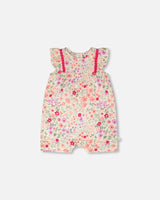 Romper Off White Printed Flowers-0