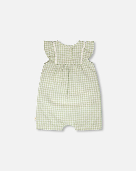 Romper Green Gingham-1