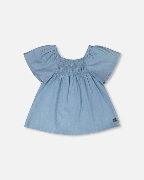 Blue Chambray Top-0
