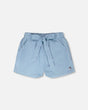 Blue Chambray Shorts-0