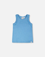 Rib Tank Top Blue-0