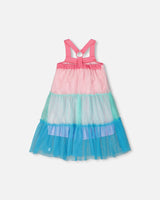 Mesh Dress Pink And Blue-3