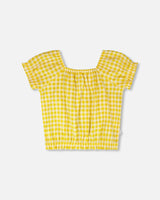 Peasant Top Yellow Gingham-0