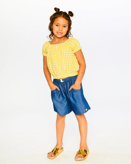 Peasant Top Yellow Gingham-1