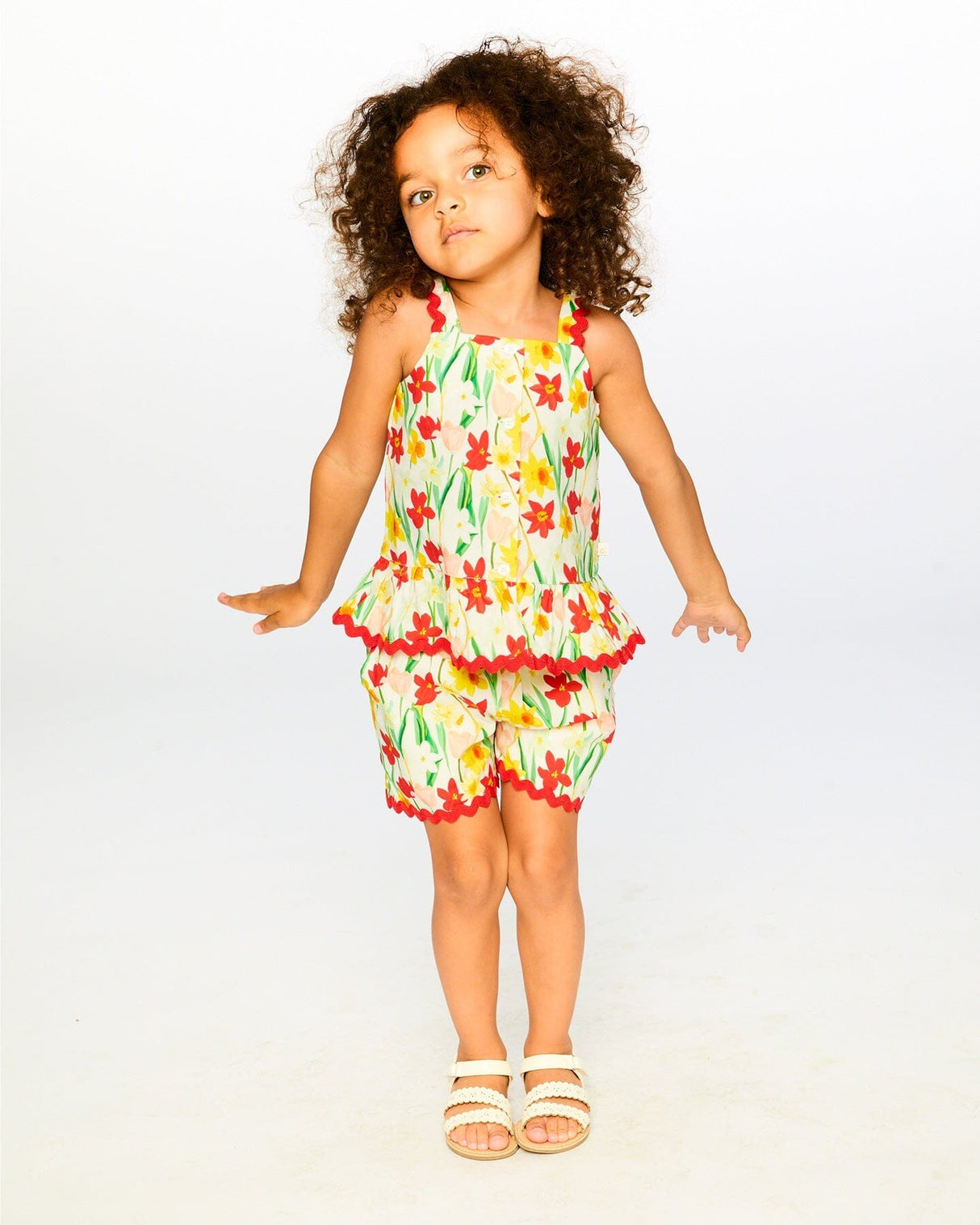 Viscose Top White Daffodil Print-1