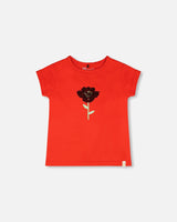 Organic Cotton Jersey T-Shirt Red-0