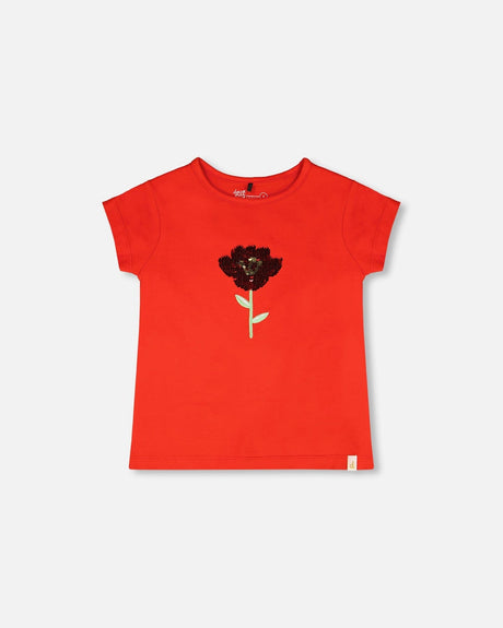 Organic Cotton Jersey T-Shirt Red-0