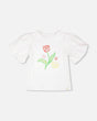 Organic Cotton Jersey Top White With Embroidery-0