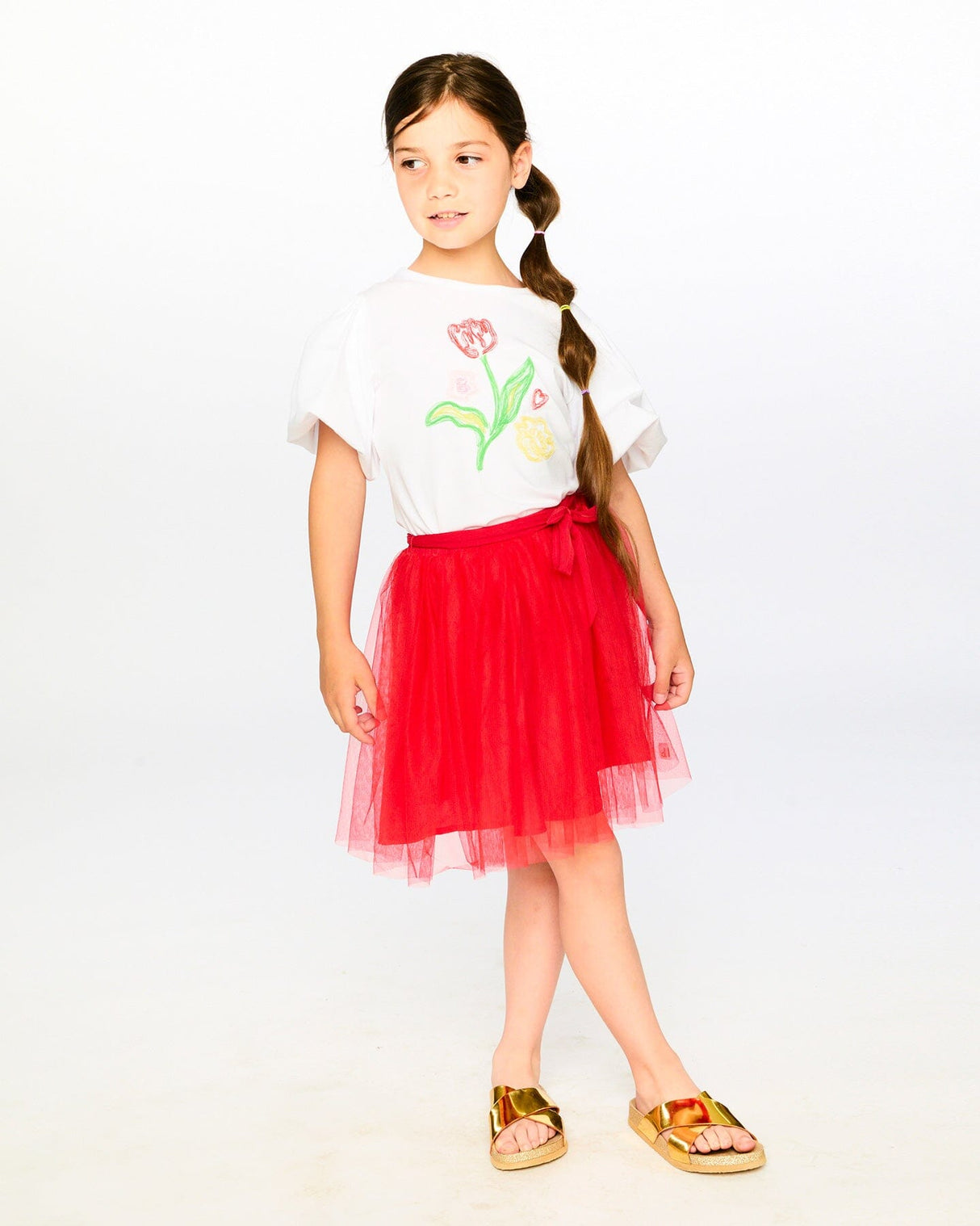 Organic Cotton Jersey Top White With Embroidery-1