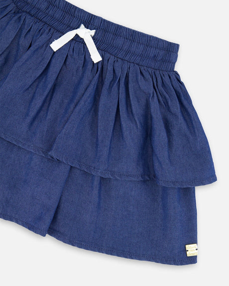 Blue Chambray Skort-3