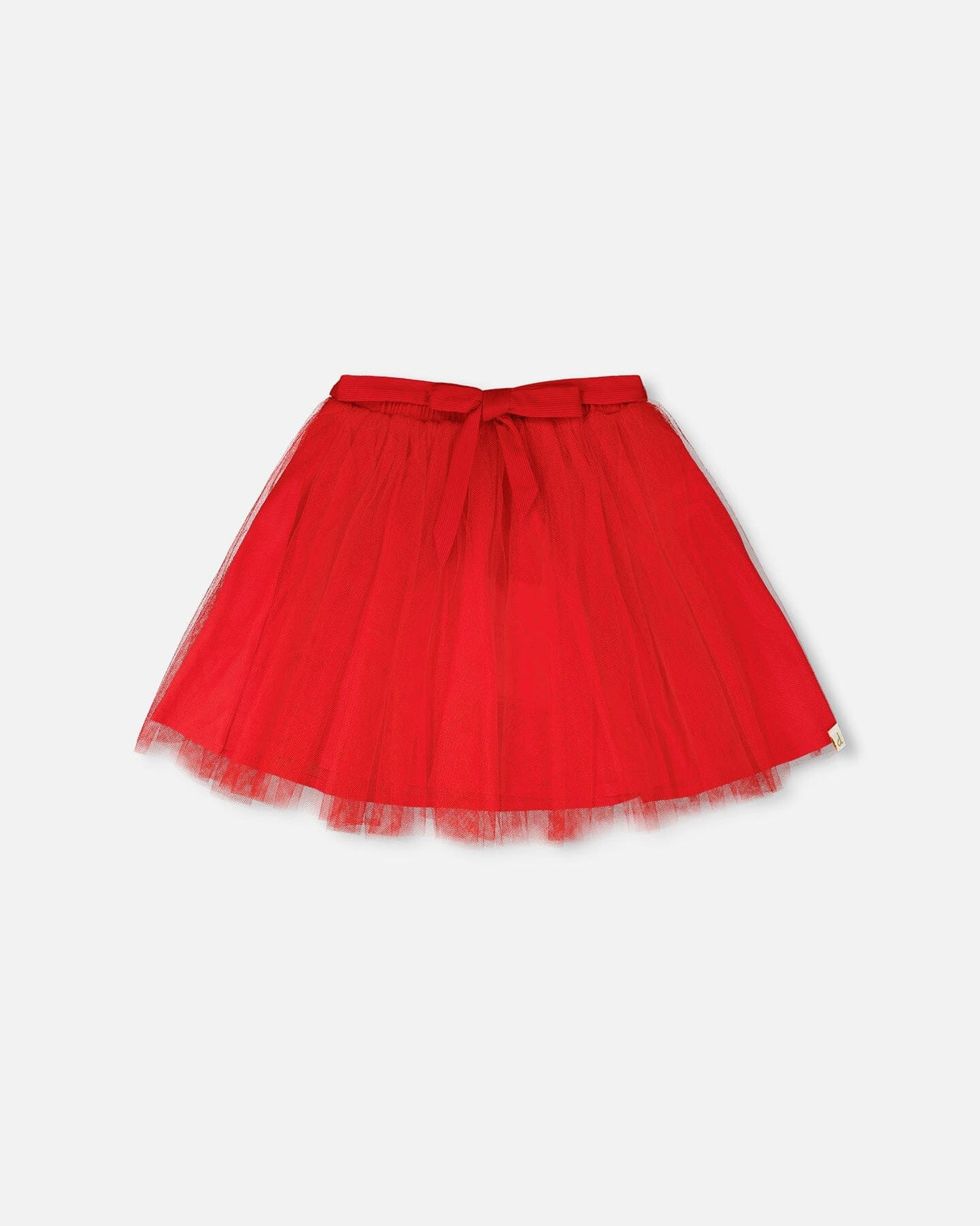 Mesh And Eyelet Skirt Red-0