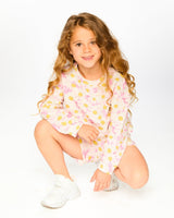 French Terry Sweatshirt Pink Printed Daisies-3