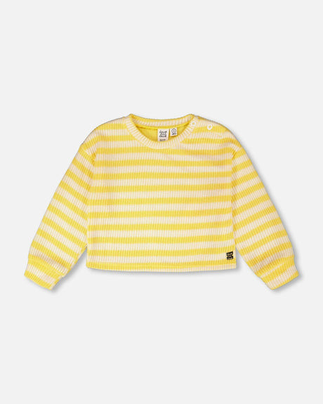 Striped Sweater Yellow And White-0
