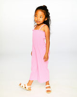 Crinkle Jersey Jumpsuit With Smocking Pink-1