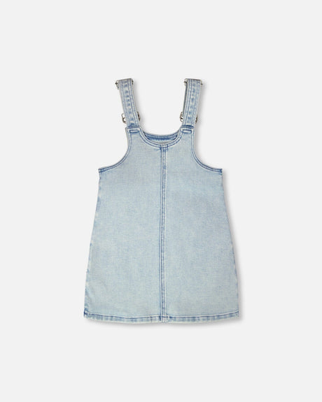 Light Blue Denim Overall Dress-2
