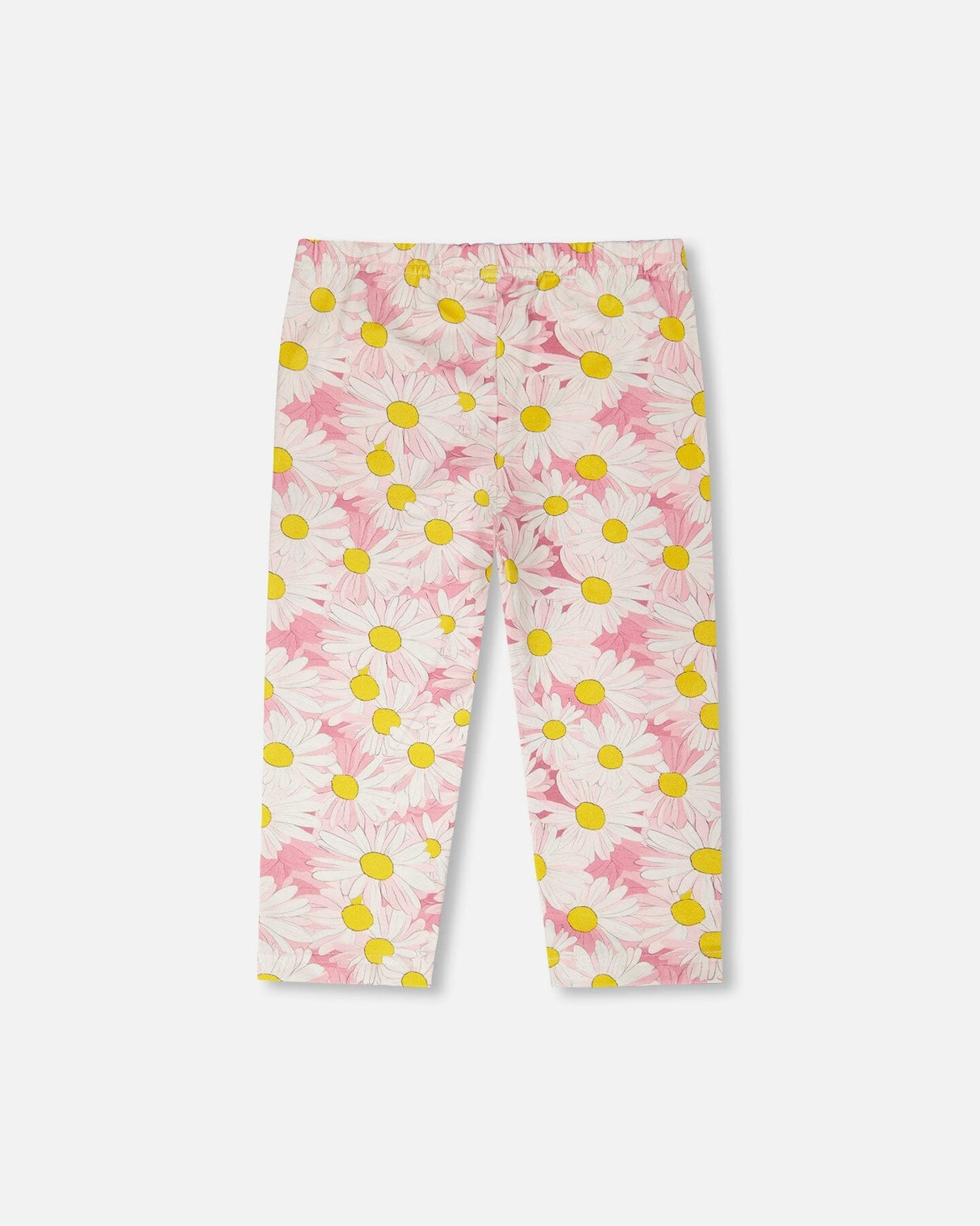 Jersey Capri Pink Printed Daisies-2
