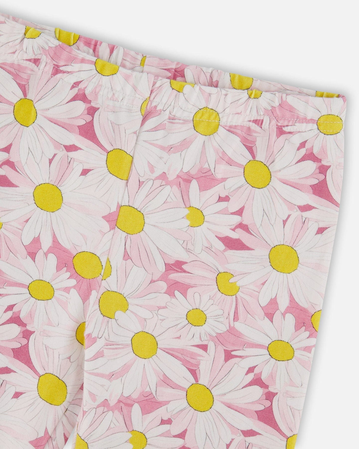 Jersey Capri Pink Printed Daisies-3