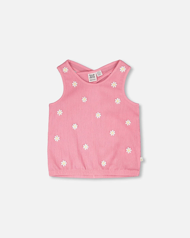 Crinkle Jersey Tank Top Pink-0