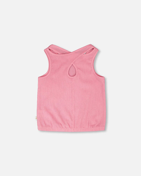Crinkle Jersey Tank Top Pink-2