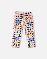 Viscose Leggings Black Printed Flowers-2