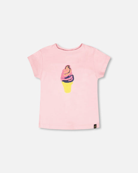 Organic Cotton Jersey Ice Cream T-Shirt Pink-0