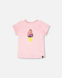 Organic Cotton Jersey Ice Cream T-Shirt Pink-0