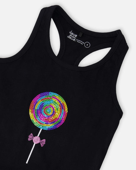 Organic Cotton Jersey Tank Top Black-3