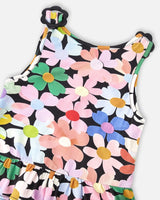 Jersey Tank Top Black Printed Flowers-3