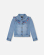 Light Blue Denim Jacket With Embroidery-0