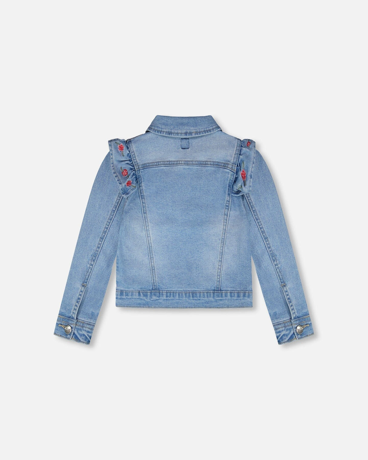 Light Blue Denim Jacket With Embroidery-3