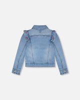 Light Blue Denim Jacket With Embroidery-3