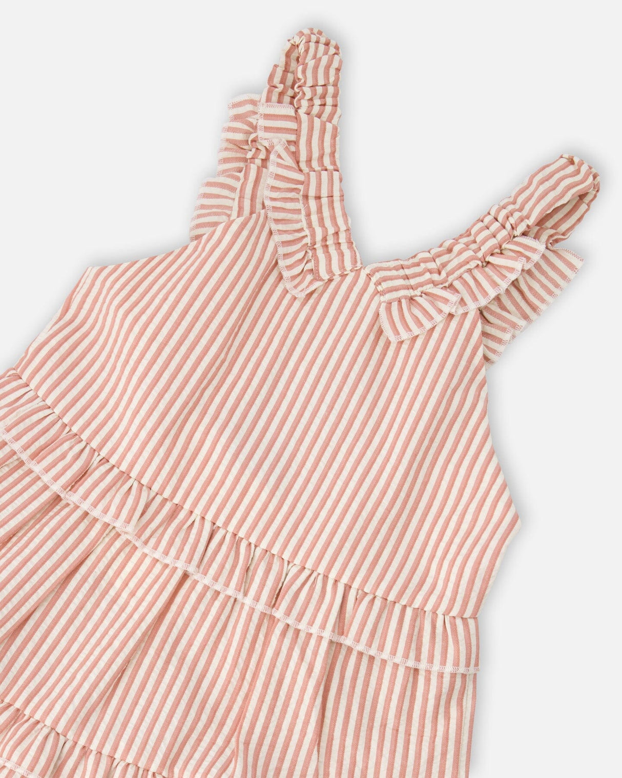 Poplin And Chambray Dress Off White And Pink Stripes-3