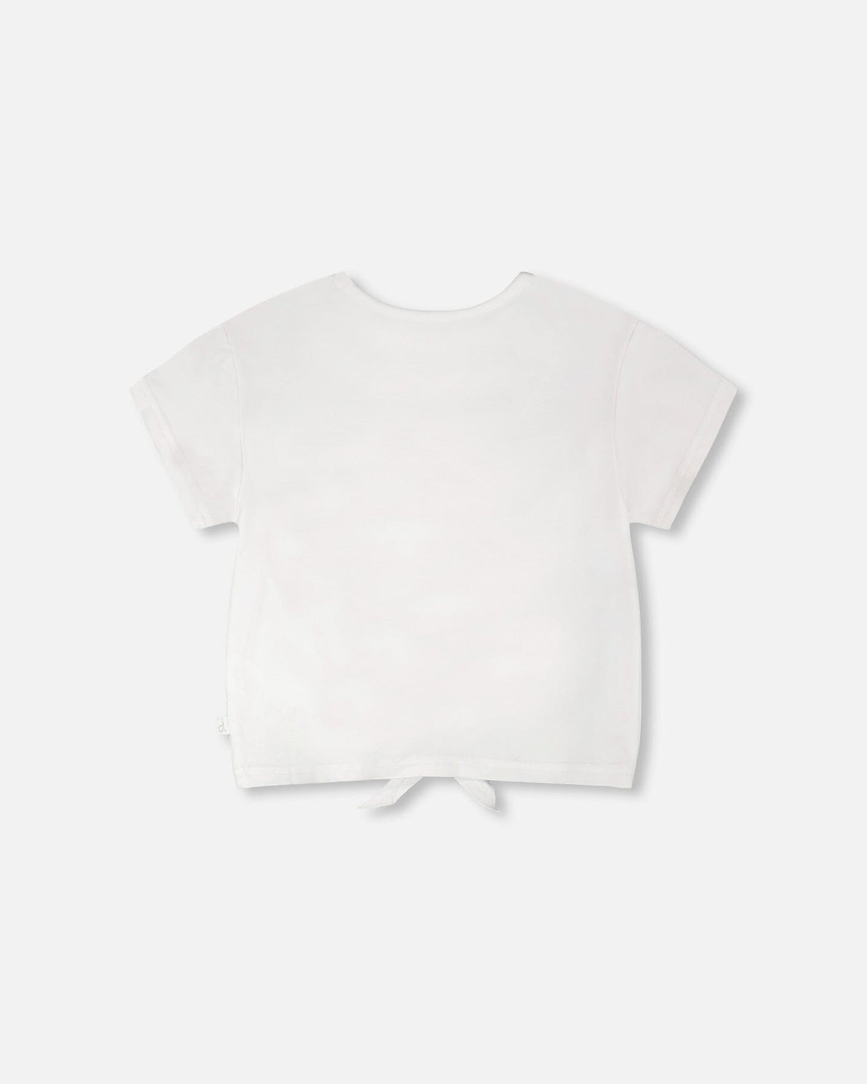 Organic Cotton Jersey T-Shirt With Tie At Waist White-2