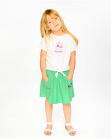 Organic Cotton Skort With Embroidery Green-1