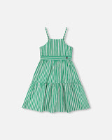 Cotton Sundress Green Stripes-0