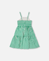 Cotton Sundress Green Stripes-1