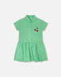Cotton Shirt Dress With Embroidery Green-0