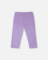 Organic Cotton Jersey Capri Mauve With Knee Screen Hearts Appliqués-2