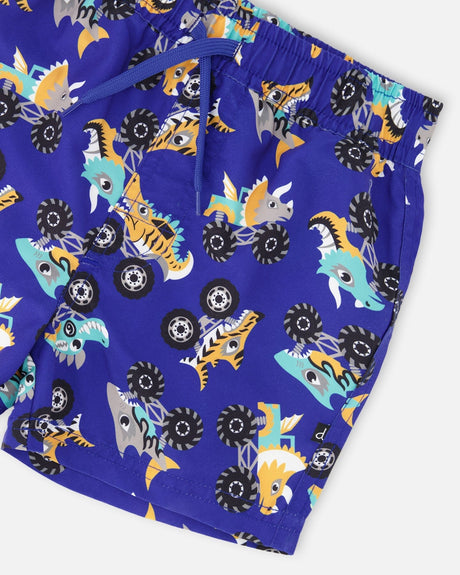 Boardshorts Blue Truck Print-4