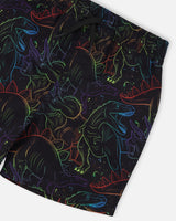 Swim Trunks Black Dinosaur Print-4