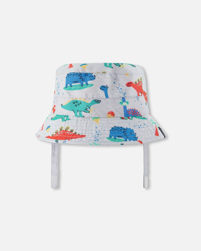 Recycled Polyester Beach Hat Blue Baby Dinosaur Print-0