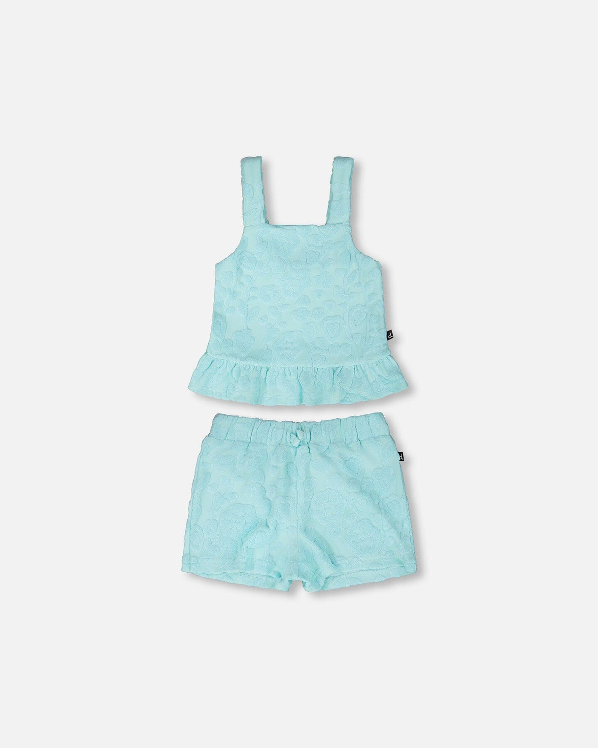 Terry Tank Top With Shorts Set Light Blue-0